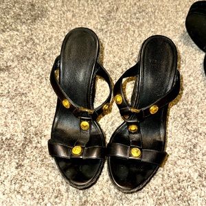Versace Black and Gold Wedges